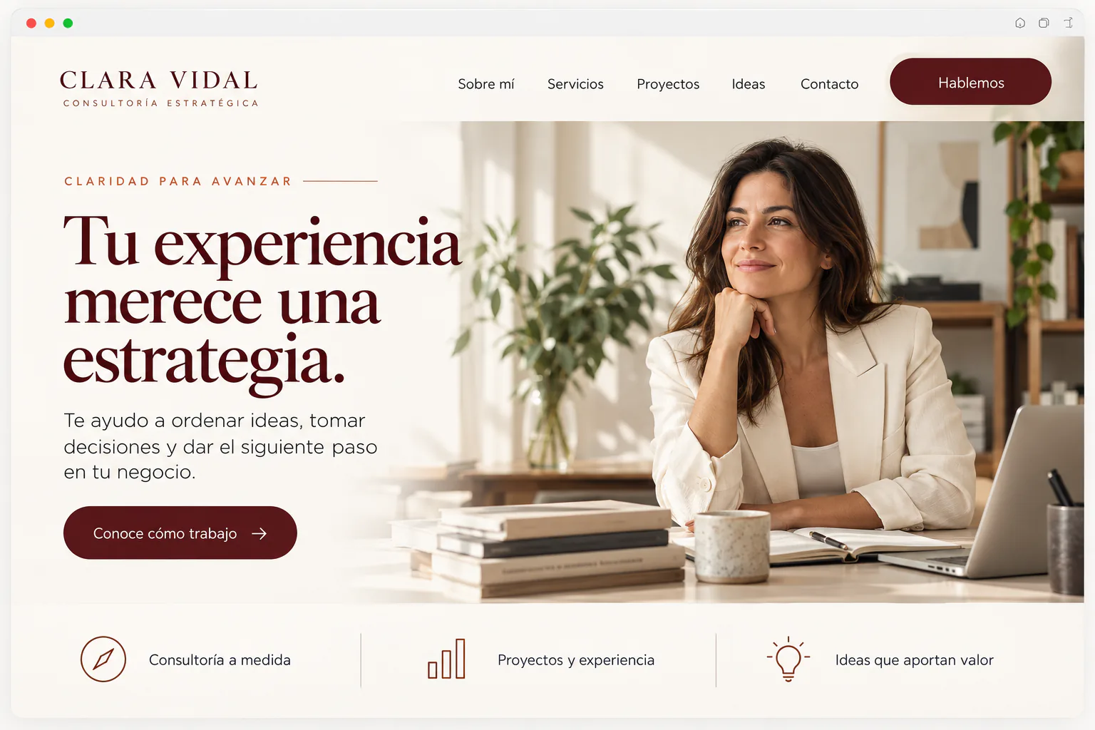 Ejemplo ilustrativo de web para consultor